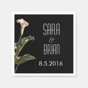 Calla Lily Modern Floral Wedding Napkin