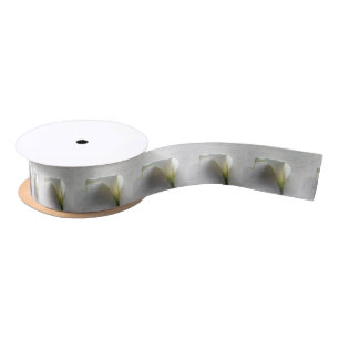 Calla lily on handwriting satin ribbon