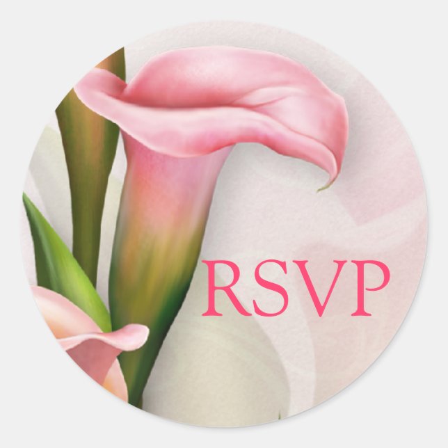 Calla Lily Pink RSVP Envelope Seal (Front)
