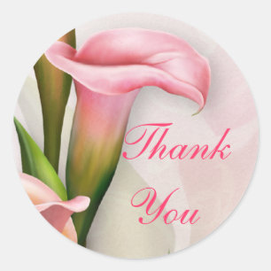 Calla Lily Pink Thank You Sticker