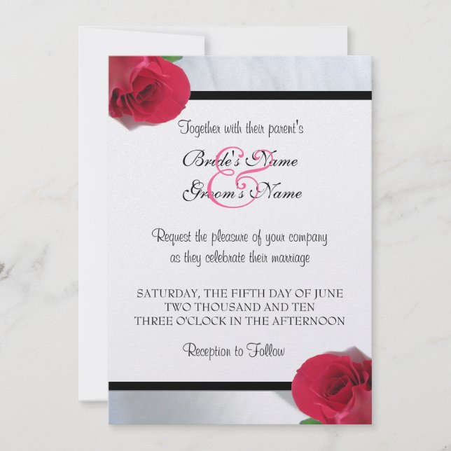 Calla Lily/Rose Wedding Invitation (Front)