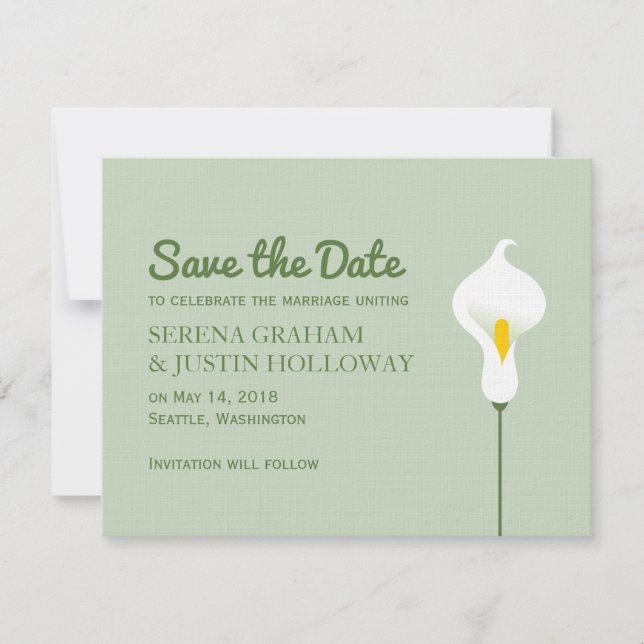 Calla Lily Save the Date (Front)