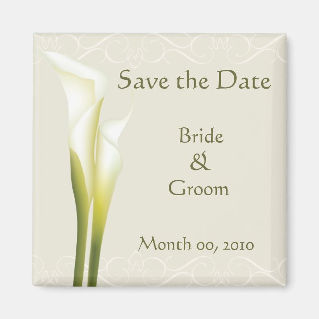 Calla Lily Save the Date Magnets (Front)