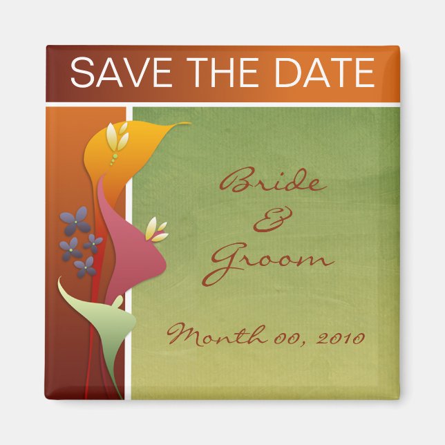 Calla Lily Save the Date magnets (Front)