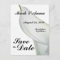 Calla Lily Save the Date Postcard