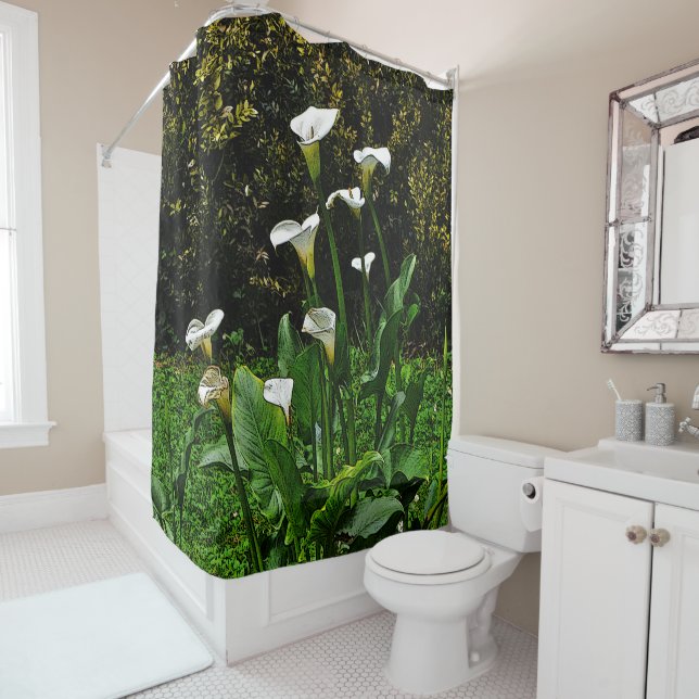 "CALLA LILY" SHOWER CURTAIN (In Situ)
