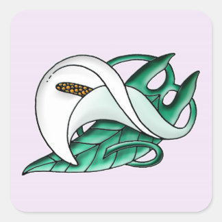Calla lily square sticker