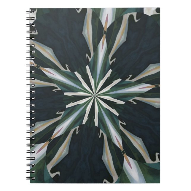 Calla Lily Star Kaleidoscope Spiral Notebook (Front)