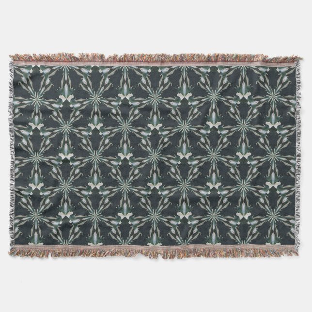 Calla Lily Star Kaleidoscope Throw Blanket (Front)