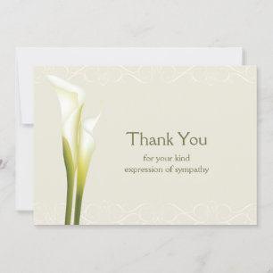Calla Lily Sympathy Thank You Card