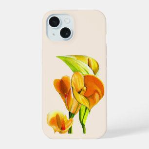 Calla lily watercolor flower art iPhone 15 case