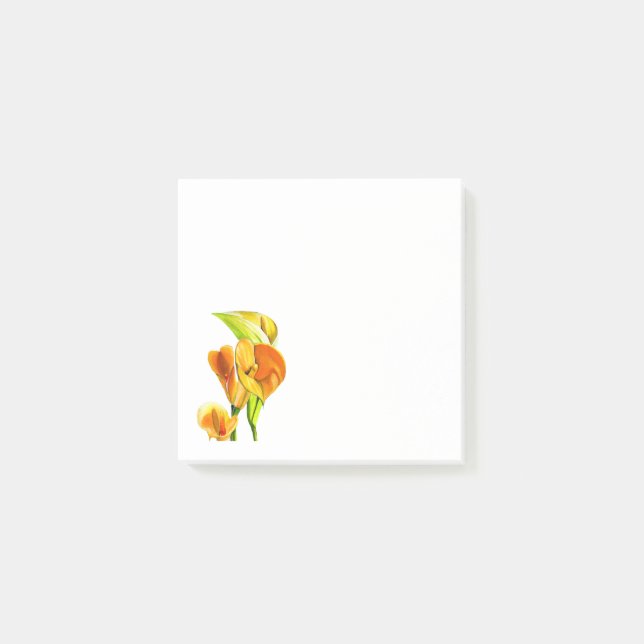 Calla lily watercolor flower art post-it notes (Front)