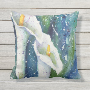 Calla Lily watercolor throw pillow