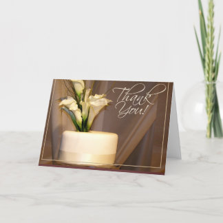 Calla Lily & Wedding Cake - thanks! Thank You Card