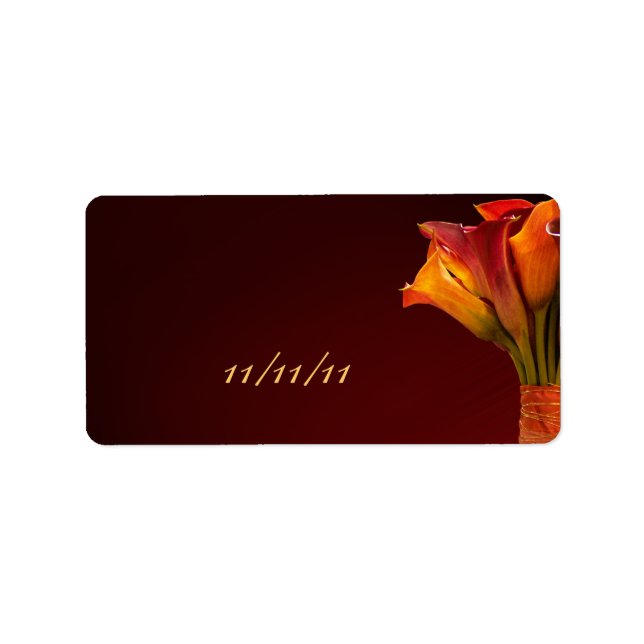 Calla lily Wedding Favour Labels (Front)