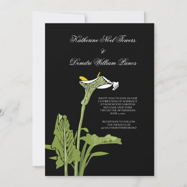Calla Lily Wedding Invitation (Front)