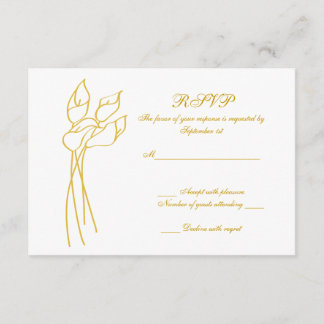 Calla Lily wedding rsvp Card