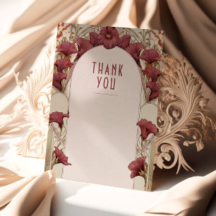 Calla Lily Wedding Thank You Card Art Nouveau