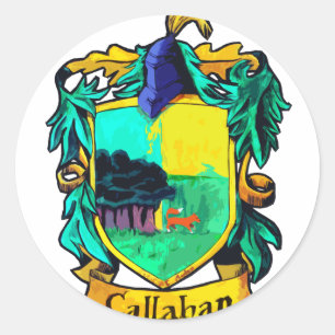 Callahan Family Crest (cutout) Classic Round Sticker