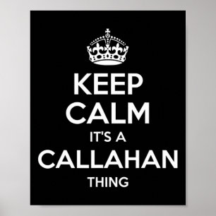 Callahan Surname Funny Family Tree Birthday Reunio Poster