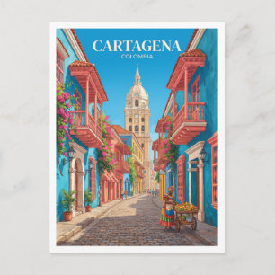 Calle de la Iglesia, Centro Histórico Cartagena Postcard