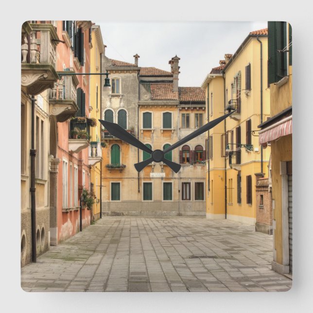 Calle Del Montello, Venice Italy Square Wall Clock (Front)