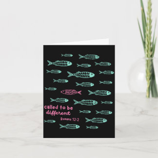 Called To Be Different Romans 12_2 Christian Fish Card