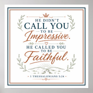 Called To Be Faithful Bible Verse Spiritual Quote Poster