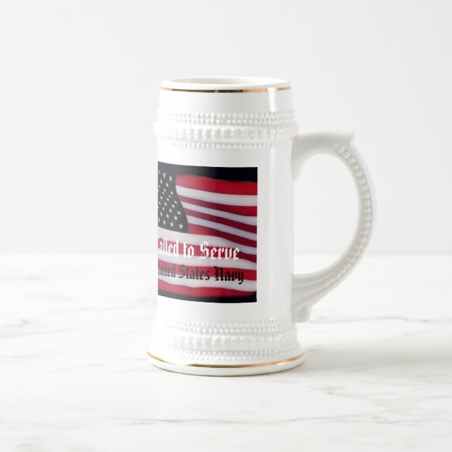 Called to serve Branch specific USA Flag Beer Stein (Right)