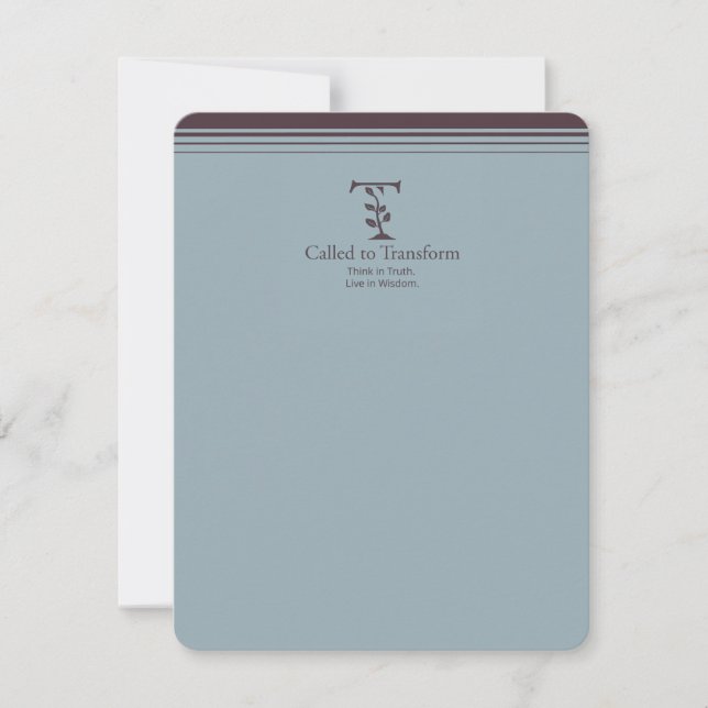 Called to Transform Flat Notecard (Front)