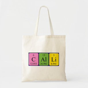 Calli periodic table name tote bag