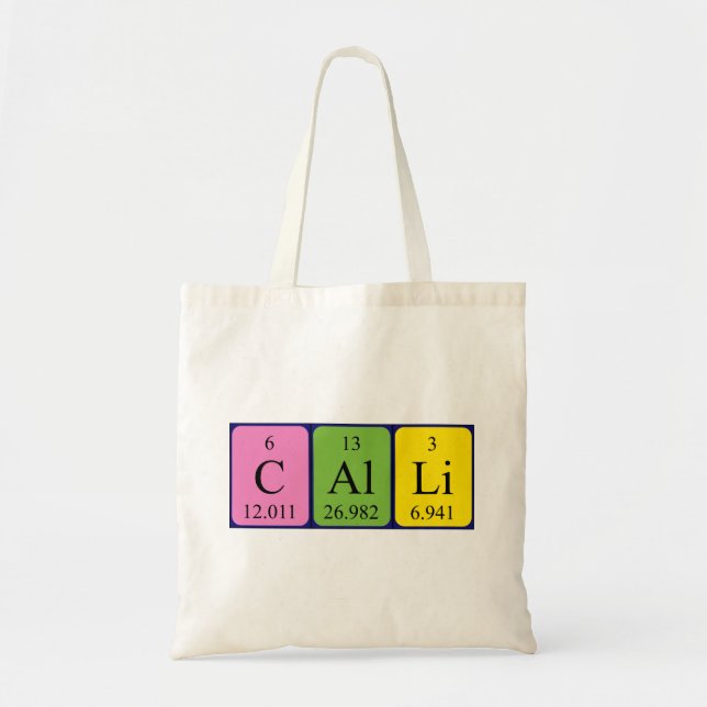 Calli periodic table name tote bag (Front)
