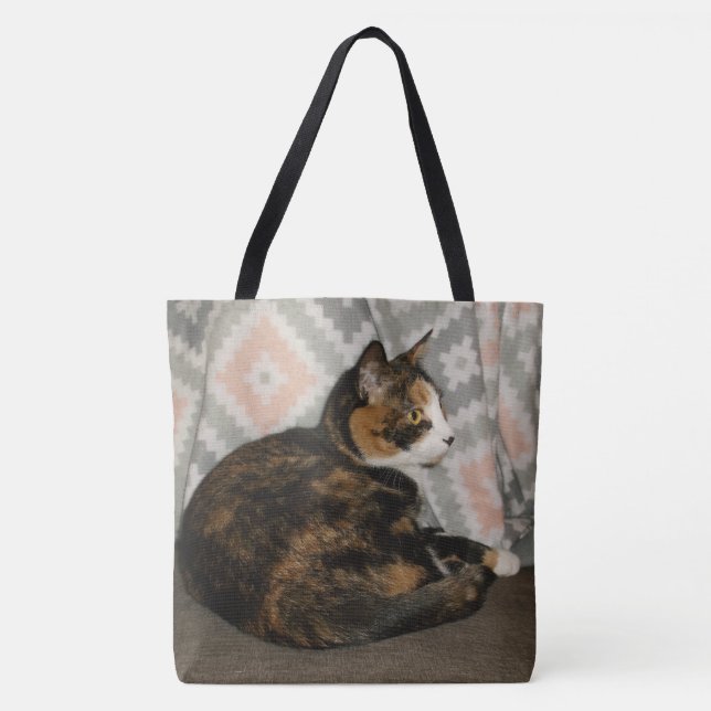 Callie Cat on Sofa Tote Bag (Front)