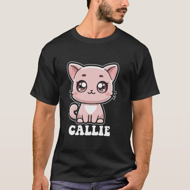 Callie Cute Cat Kitten Design for Girls Name Calli T-Shirt (Front)