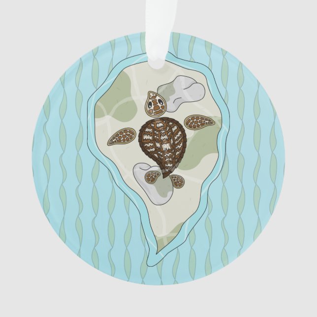Callie the Sea Turtle Acrylic Ornament (Front)
