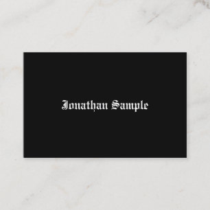 Calligraphed Black White Plain Vintage Script Cool Business Card