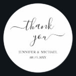 Calligraphed Elegant Modern Simple Thank You Classic Round Sticker<br><div class="desc">Your Custom Text Elegant Modern Simple Thank You Template Typography Classic Round Sticker.</div>
