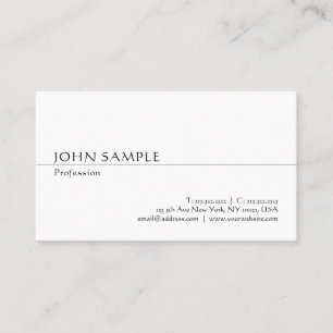 Calligraphed Modern White Simple Cool Template Business Card
