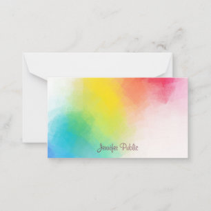 Calligraphed Monogram Template Colourful Rainbow