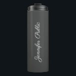 Calligraphed Name Elegant Modern Best Top Template Thermal Tumbler<br><div class="desc">Calligraphed Name Script Elegant Modern Minimalist Simple Custom Template Add Text Upload Image,  Photo or Business Logo,  Company Name Promotional Classic Thermal Tumbler.</div>