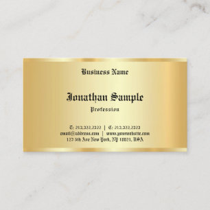 Calligraphed Personalised Faux Gold Template Business Card