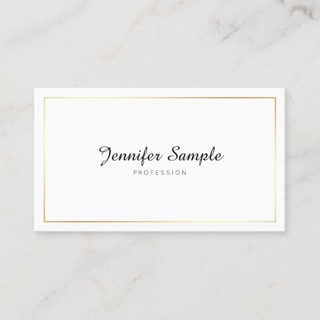 Calligraphed Script Elegant Plain Modern Design Business Card (Front)