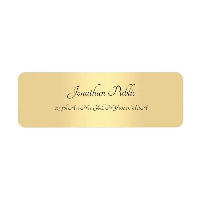 Calligraphed Script Gold Minimalist Template Chic (Front)