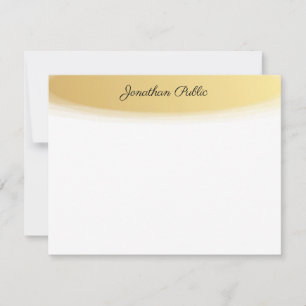 Calligraphed Script Name Gold White Elegant Card