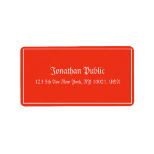 Calligraphed Template Christmas Red White Address Label