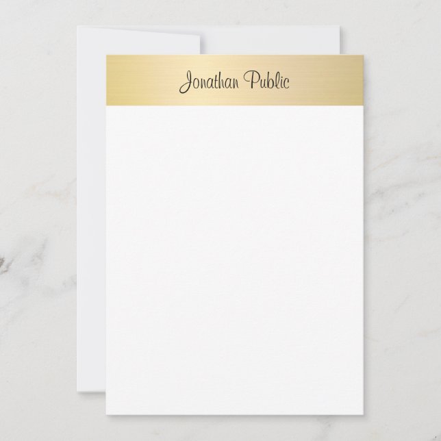 Calligraphey Script Modern Trendy Gold Elegant Card (Front)