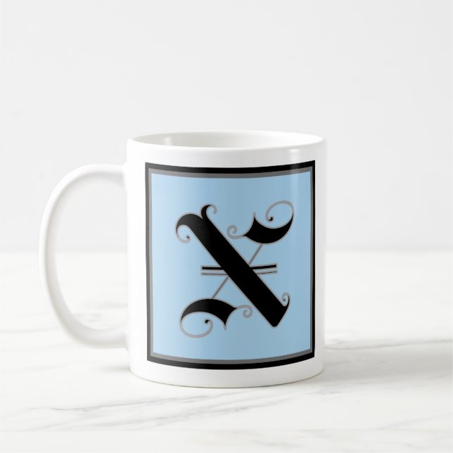 Calligraphic Capital Letter X Coffee Mug (Left)