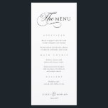 Calligraphic Elegant Black White Wedding Menu<br><div class="desc">This minimalist wedding menu will add a touch of elegance to your Wedding party decor. Light beige background makes this design great for a fall wedding. All text is editable,  just click on 'Edit using design tool'. Corresponding day-of stationery products are also available.</div>