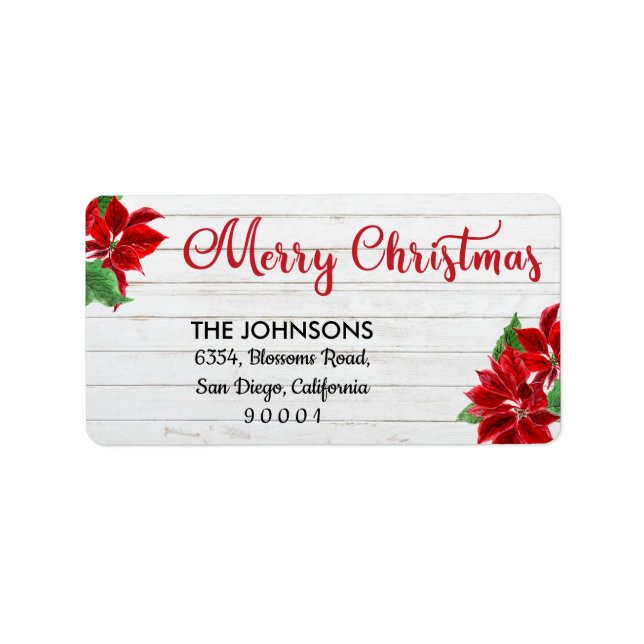 Calligraphic Merry Christmas Address Label (Front)
