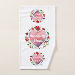 Calligraphic Script Amazing Mum, Mother's day Gift Bath Towel Set